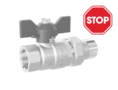 LD Pride. Brass ball valve | Female/Straight union DN 32 PN 25 | T-handle (Red) - под заказ