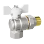 LD Pride. Brass angle ball valve | Female/Straight union DN 15 PN 40 | T-handle (White) - под заказ