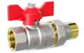 LD Pride. Brass ball valve | Female/Straight union DN 20 PN 40 | T-handle (Red) - под заказ