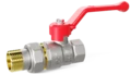 LD Pride. Brass ball valve | Female/Straight union DN 15 PN 40 | Lever handle (Red) - под заказ