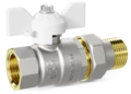 LD Pride. Brass ball valve | Female/Straight union DN 25 PN 40 | T-handle (White) - под заказ