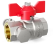 LD Pride. Brass ball valve with drain and air-release | Female/Female DN 15 PN 40 | T-handle (Red) - под заказ