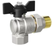 LD Pride. Brass angle ball valve | Female/Straight union DN 15 PN 40 | T-handle - под заказ