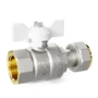LD Pride. Brass ball valve | Female/Coupling nut DN 20 PN 40 | T-handle (White) - под заказ