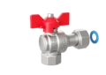 LD Pride. Brass angle ball valve | Female/Coupling nut DN 15 PN 40 | T-handle (Red) - под заказ