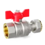 LD Pride. Brass ball valve | Female/Coupling nut DN 20 PN 40 | T-handle (Red) - под заказ