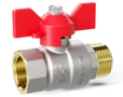 LD Pride. Brass ball valve | Female/Male DN 15 PN 40 | T-handle (Red) - под заказ