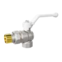 LD Pride. Brass angle ball valve | Female/Straight union DN 15 PN 40 | Lever handle (White) - под заказ