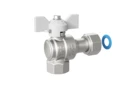 LD Pride. Brass angle ball valve | Female/Coupling nut DN 15 PN 40 | T-handle (White) - под заказ