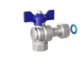 LD Pride. Brass angle ball valve | Female/Coupling nut DN 15 PN 40 | T-handle (Blue) - под заказ