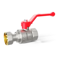 LD Pride. Brass ball valve | Female/Coupling nut DN 15 PN 40 | Lever handle (Red)