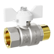 LD Pride. Brass ball valve | Female/Male DN 32 PN 25 | T-handle (White)