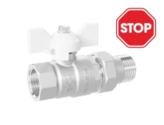LD Pride. Brass ball valve | Female/Straight union DN 32 PN 25 | T-handle (White)