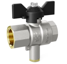 LD Pride. Brass ball valve for temperature sensor | Female/Female DN 15 PN 40 | T-handle