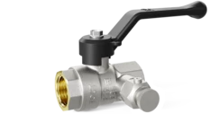 LD Pride. Brass ball valve with drain and air-release | Female/Female DN 15 PN 16 | Lever handle