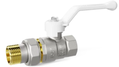 LD Pride. Brass ball valve | Female/Straight union DN 15 PN 40 | Lever handle (White)