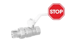 LD Pride. Brass ball valve | Female/Straight union DN 32 PN 25 | Lever handle (White)