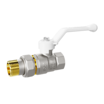 LD Pride. Brass ball valve | Female/Straight union DN 32 PN 25 | Lever handle (White)