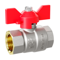 LD Pride. Brass ball valve | Female/Female DN 32 PN 25 | T-handle (Red)