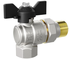 LD Pride. Brass angle ball valve | Female/Straight union DN 15 PN 40 | T-handle