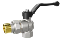 LD Pride. Brass angle ball valve | Female/Straight union DN 15 PN 40 | Lever handle
