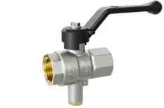 LD Pride. Brass ball valve for temperature sensor | Female/Female DN 15 PN 40 | Lever handle