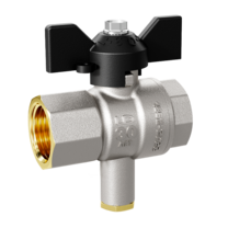 LD Pride. Brass ball valve for temperature sensor | Female/Female DN 15 PN 40 | T-handle