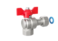 LD Pride. Brass angle ball valve | Female/Coupling nut DN 15 PN 40 | T-handle (Red)