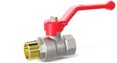 LD Pride. Brass ball valve | Female/Male DN 15 PN 40 | Lever handle (Red)