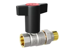 LD Pride. Brass ball valve | Female/Straight union DN 15 PN 40 | Plastic T-handle