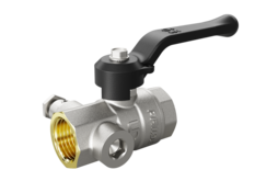 LD Pride. Brass ball valve with drain and air-release | Female/Female DN 15 PN 16 | Lever handle