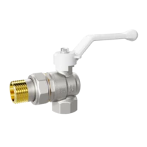 LD Pride. Brass angle ball valve | Female/Straight union DN 15 PN 40 | Lever handle (White)