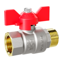 LD Pride. Brass ball valve | Female/Male DN 32 PN 25 | T-handle (Red)
