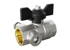 LD Pride. Brass ball valve with drain and air-release | Female/Female DN 15 PN 16 | T-handle