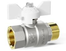 LD Pride. Brass ball valve | Female/Male DN 15 PN 40 | T-handle (White)