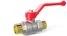 LD Pride. Brass ball valve | Male/Male DN 15 PN 40 | Lever handle (Red)