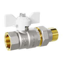 LD Pride. Brass ball valve | Female/Straight union DN 32 PN 25 | T-handle (White)