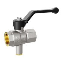 LD Pride. Brass ball valve for temperature sensor | Female/Female DN 15 PN 40 | Lever handle
