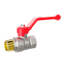 LD Pride. Brass ball valve | Female/Male DN 40 PN 25 | Lever handle (Red)