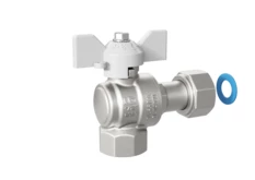 LD Pride. Brass angle ball valve | Female/Coupling nut DN 15 PN 40 | T-handle (White)