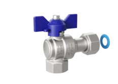 LD Pride. Brass angle ball valve | Female/Coupling nut DN 15 PN 40 | T-handle (Blue)