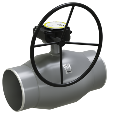 LD Regula. Control fully-welded reduced bore ball valve with Horizontal Gearbox | Weld/Weld DN 150 PN 25 | Carbon steel | GOST