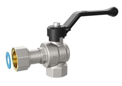 LD Pride. Brass angle ball valve | Female/Coupling nut DN 15 PN 40 | Lever handle