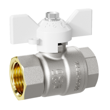 LD Pride. Brass ball valve | Female/Female DN 32 PN 25 | T-handle (White)