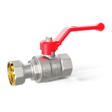 LD Pride. Brass ball valve | Female/Coupling nut DN 15 PN 40 | Lever handle (Red)