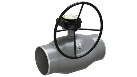 LD Regula. Control fully-welded reduced bore ball valve with Horizontal Gearbox | Weld/Weld DN 125 PN 25 | Stainless steel | DIN