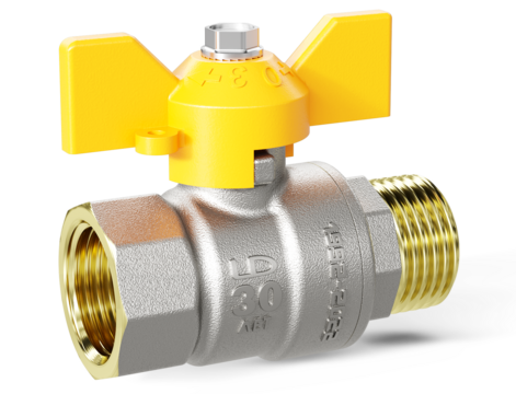 LD Pride GAS. Brass ball valve | Female/Male DN 15 PN 40 | T-handle