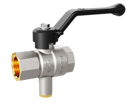 LD Pride. Brass ball valve for temperature sensor | Female/Female DN 15 PN 40 | Lever handle
