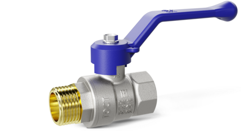 LD Pride. Brass ball valve | Female/Male DN 32 PN 25 | Lever handle (Blue)