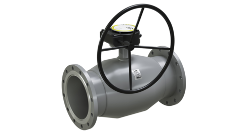 LD Regula. Control fully-welded reduced bore ball valve with Horizontal Gearbox | Flange/Flange DN 250 PN 25 | Stainless steel | DIN